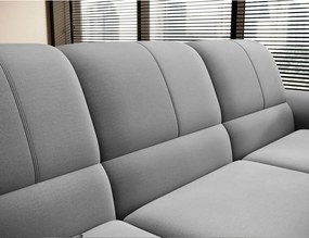 Сив кадифен разтегателен ъглов диван с място за съхранение (ляв ъгъл L форма) Siber – ELTAP