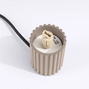 Кафяво-сива настолна лампа със стъклен абажур (височина 19 cm) Orbital – Sollux