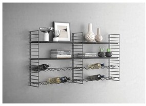 Стенен рафт със стойка за бутилки Libro - Metaltex