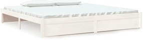 814970 vidaXL Рамка за легло, бяла, дърво масив, 200x200 см