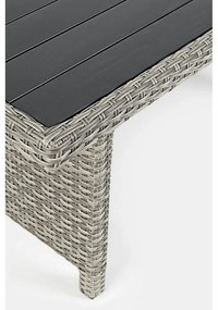 Сив градински комплект от за отдих от изкуствен ратан за 6 Ariel – Bizzotto