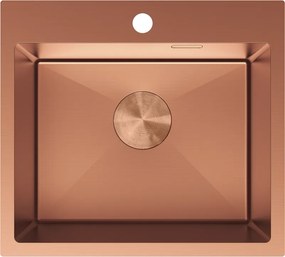 Mexen Solix кухненска мивка от неръждаема стомана, 1-коморна, 500 x 450 мм, мед - 6402501000-65