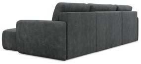 Тъмносив шенилов разтегателен ъглов диван с място за съхранение (U форма) Lilo – Makamii
