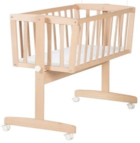 Люлка 40x90 cm от масивен бук на колелца/с балдахин в естествен цвят Adam and Owl – Roba