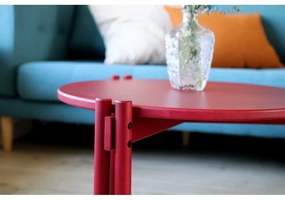 Червена кръгла масичка за кафе от масивен бор ø 60 cm Sticks – Karup Design