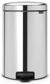 Кош за боклук с педал Brabantia NewIcon 649048, 20 л, Плавно затваряне, Противоплъзгаща основа, Метална вътрешна кофа, Инокс