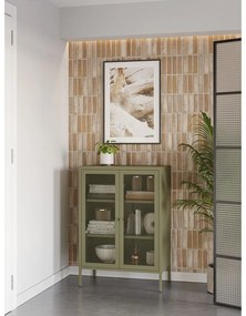 Зелено метално шкафче 70x100x40 cm Fayna – Marckeric