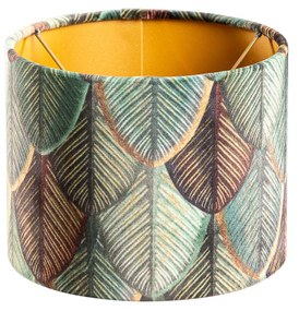 Кадифена абажура с дизайн на листа и златно покритие 18/18/14