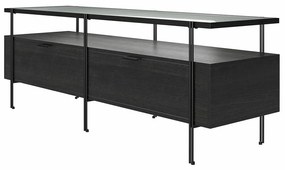 Черна маса за телевизор от дъб 140x50 cm Wainwright - Queer Eye