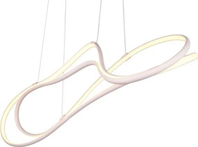 Бяло LED висящо осветително тяло с метален абажур Nala - Trio Select