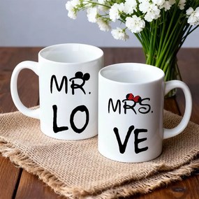 Комплект чаши за двойки - Mr & Mrs Love
