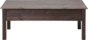 Тъмнокафява масичка за кафе от масивен бор с 2 чекмеджета Linda - Støraa