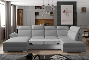 Светлосив разтегателен ъглов диван (десен ъгъл U форма) Evanell – ELTAP