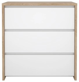 Скрин от дъбов декор бял и естествен цвят 80x84x48 cm Next – Tvilum