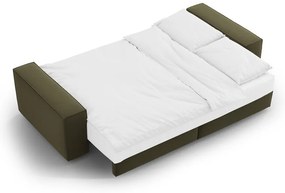 Зелен кадифен сгъваем/с място за съхранение диван 247 cm Jodie – Micadoni