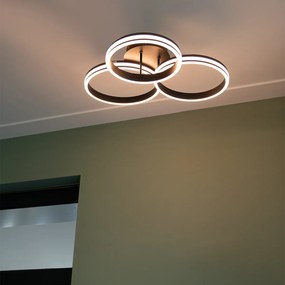 Таванна лампа черна с LED 3-степенна димируема 3-светлина - Navara