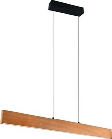 LED висящо осветително тяло в естествен цвят с дървен абажур Edgewood – Trio