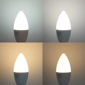 Комплект от 5 E14 димируеми LED крушки C37 опал 4.9W 470 lm 2700-6500K