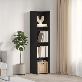 862409 vidaXL Шкаф за книги/Кабинет за телевизор Черен дъб 36x30x143 см