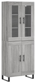 3198367 vidaXL Висок шкаф, сив сонома, 69,5x34x180 см, инженерно дърво