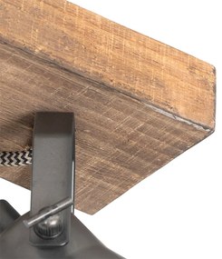 Селски спот черен с дърво 2 светлини регулируем - Jelle