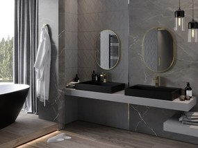 Mexen Loft овално огледало за баня 70 x 50 см, златна рамка - 9851-070-050-000-50