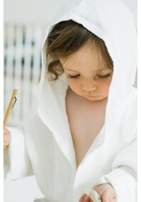 Детски бял ленен халат Nature, размер 122 - 128 - Linen Tales