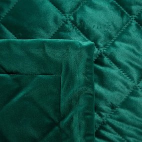 Покривка за легло от лъскаво кадифе в тъмнозелен цвят Ширина: 220 см | Дължина: 240 см