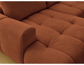 Сгъваем/с място за съхранение ъглов диван в тухлен цвят (десен ъгъл/U форма) Fuji – Bobochic Paris