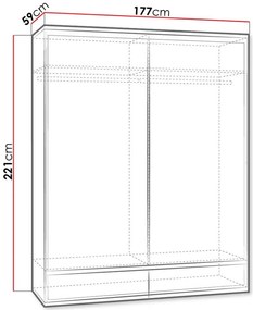 Гардероб Mediolan плъзгащи-Natural Special