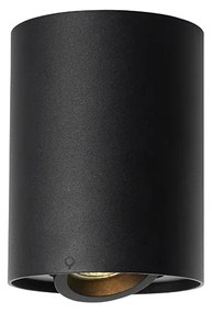 Модерен таванен прожектор черен въртящ се и наклоняващ се - Rondoo up