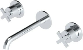 Смесител стена за умивалник с 3 отвора и вентил Clic-Clac Elle Cross La Torre-хром
