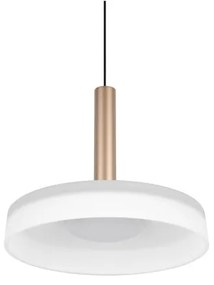 Черно-бяло и златисто LED затъмняващо се висящо осветително тяло със стъклен абажур ø 22 cm Celeste – Trio