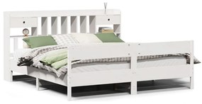 3323018 vidaXL Легло с етажерка за книги, без матрак, 180x200 см, бор масив