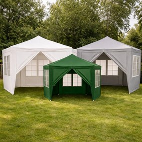 Градинска беседка 2 x 2 м - парти шатра със стени и прозорци Сив