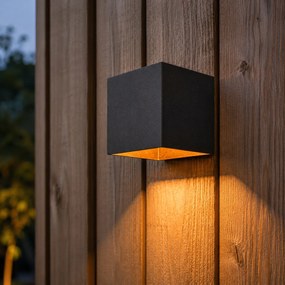 Външна стенна лампа черна с LED IP65 соларна - Charlene