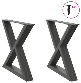 4012706 vidaXL Крака за масичка за кафе, 2 бр., антрацит, 50 x (42-43,3) см, стомана