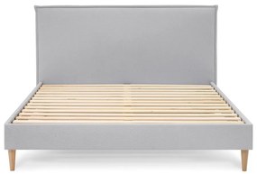 Светлосиво тапицирано двойно легло с решетка 180x200 cm Sary - Bobochic Paris