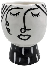Черно-бяла порцеланова ваза Pot Face - Mauro Ferretti