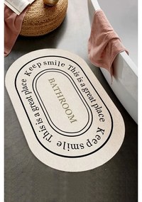 Кремав кадифен килим за баня 60x100 cm – Mila Home