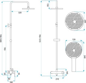 Комплект за душ Rea Ontario Black