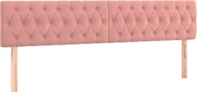 346395 vidaXL Горни табли за легло, 2 бр, розова, 100x7x78/88 см кадифе