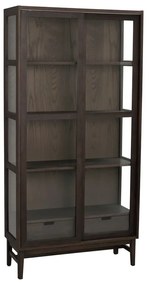 Кафява витрина от декор от дъб с плъзгащи се врати 100x203 cm Hazelton – Rowico