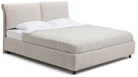 Бежово тапицирано двойно легло с място за съхранение и включена подматрачна рамка 180x200 cm Myra Pillow – Bonami Selection