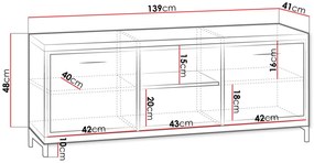 TV шкаф Mediolan-Fusiko Special-Дължина: 139 cm-Me podariko