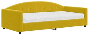 3197289 vidaXL Канапе с матрак, жълто, 100x200 см, кадифе