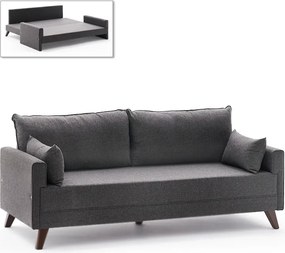Диван Bella от плат с функция легло за трима в антрацитен цвят 208x81x85см.