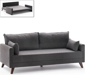 Триместен разтегателен диван Bella TopMebel от плат в антрацит 208x81x85cm