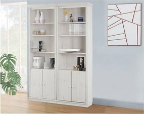 Бяла библиотека от масивен бор 148x223 cm Anita – Støraa