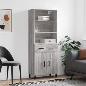3200543 vidaXL Висок шкаф, сив сонома, 69,5x34x180 см, инженерно дърво